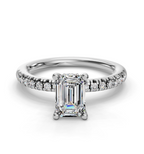 EMERALD ACCENTED PAVE HIDDEN HALO RING