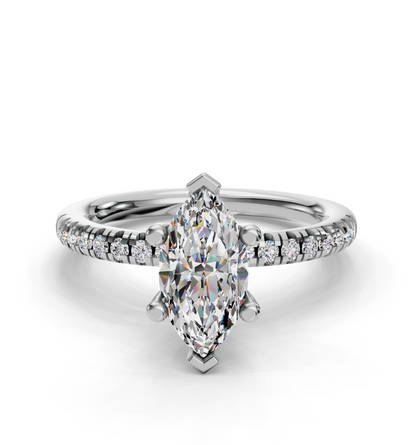 MARQUISE ACCENTED PAVE HIDDEN HALO RING