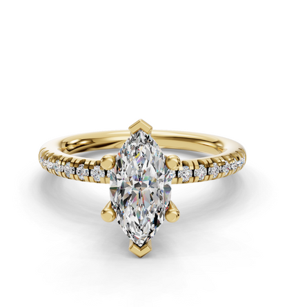 MARQUISE ACCENTED PAVE HIDDEN HALO RING