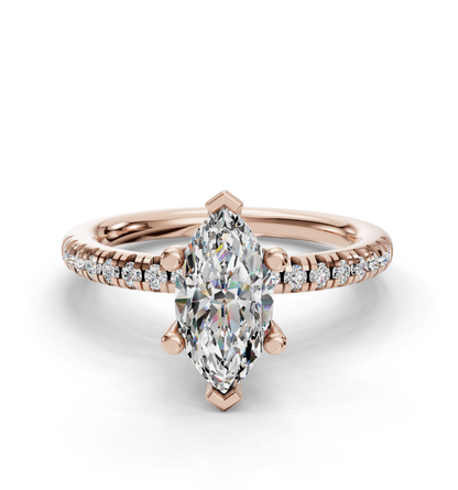 MARQUISE ACCENTED PAVE HIDDEN HALO RING