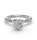 HEART ACCENTED PAVE HIDDEN HALO RING