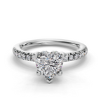 HEART ACCENTED PAVE HIDDEN HALO RING