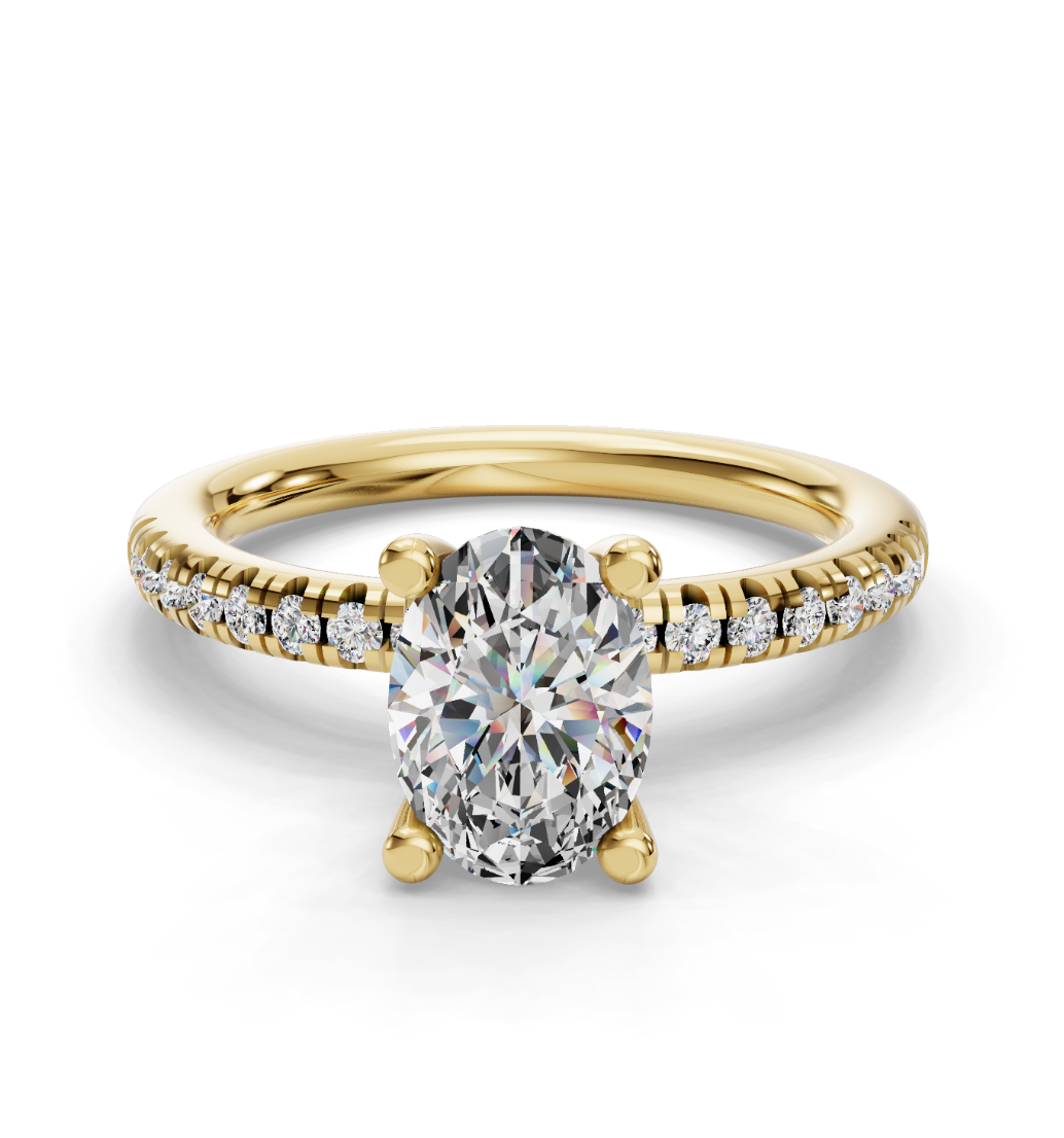 OVAL ACCENTED PAVE HIDDEN HALO RING