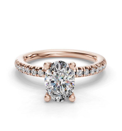 OVAL ACCENTED PAVE HIDDEN HALO RING