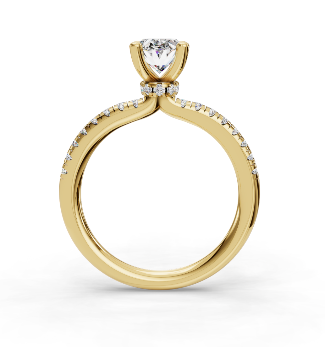 OVAL ACCENTED PAVE HIDDEN HALO RING