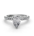 PEAR ACCENTED PAVE HIDDEN HALO RING
