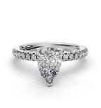 PEAR ACCENTED PAVE HIDDEN HALO RING