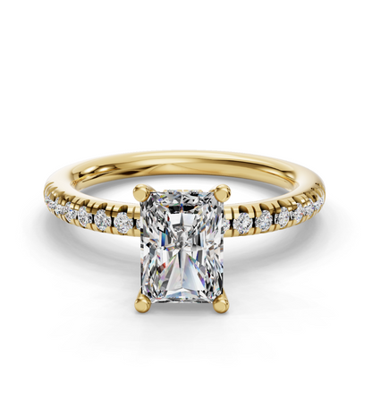 RADIANT ACCENTED PAVE HIDDEN HALO RING