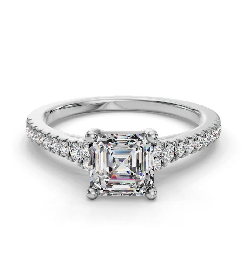 ASSCHER CATHEDRAL RING