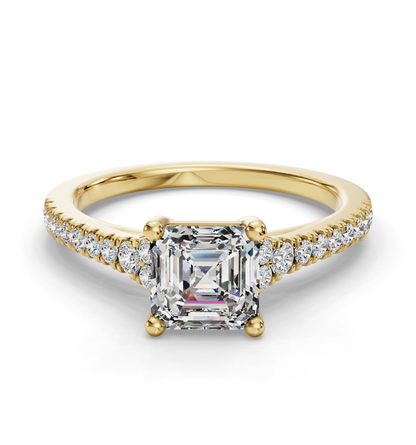 ASSCHER CATHEDRAL RING
