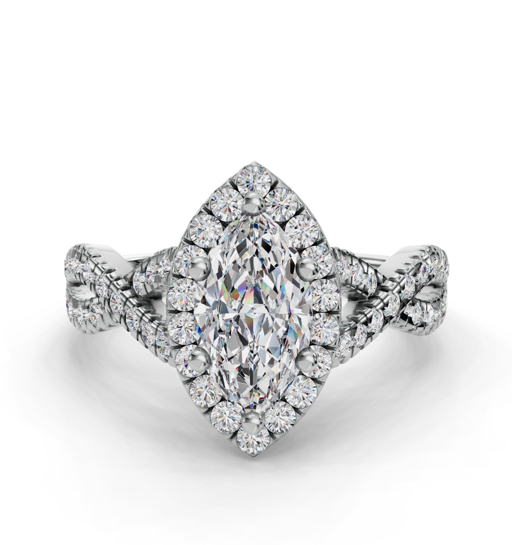 MARQUISE NATURE INSPIRED HALO RING