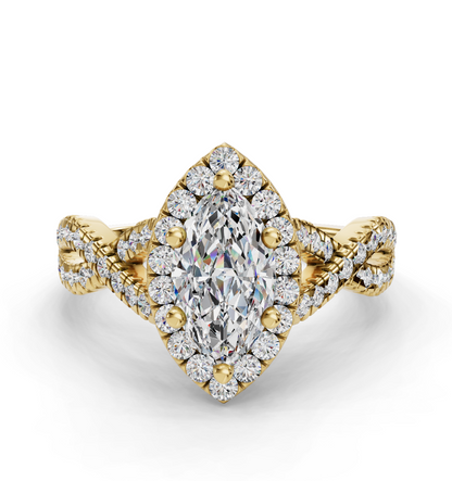 MARQUISE NATURE INSPIRED HALO RING