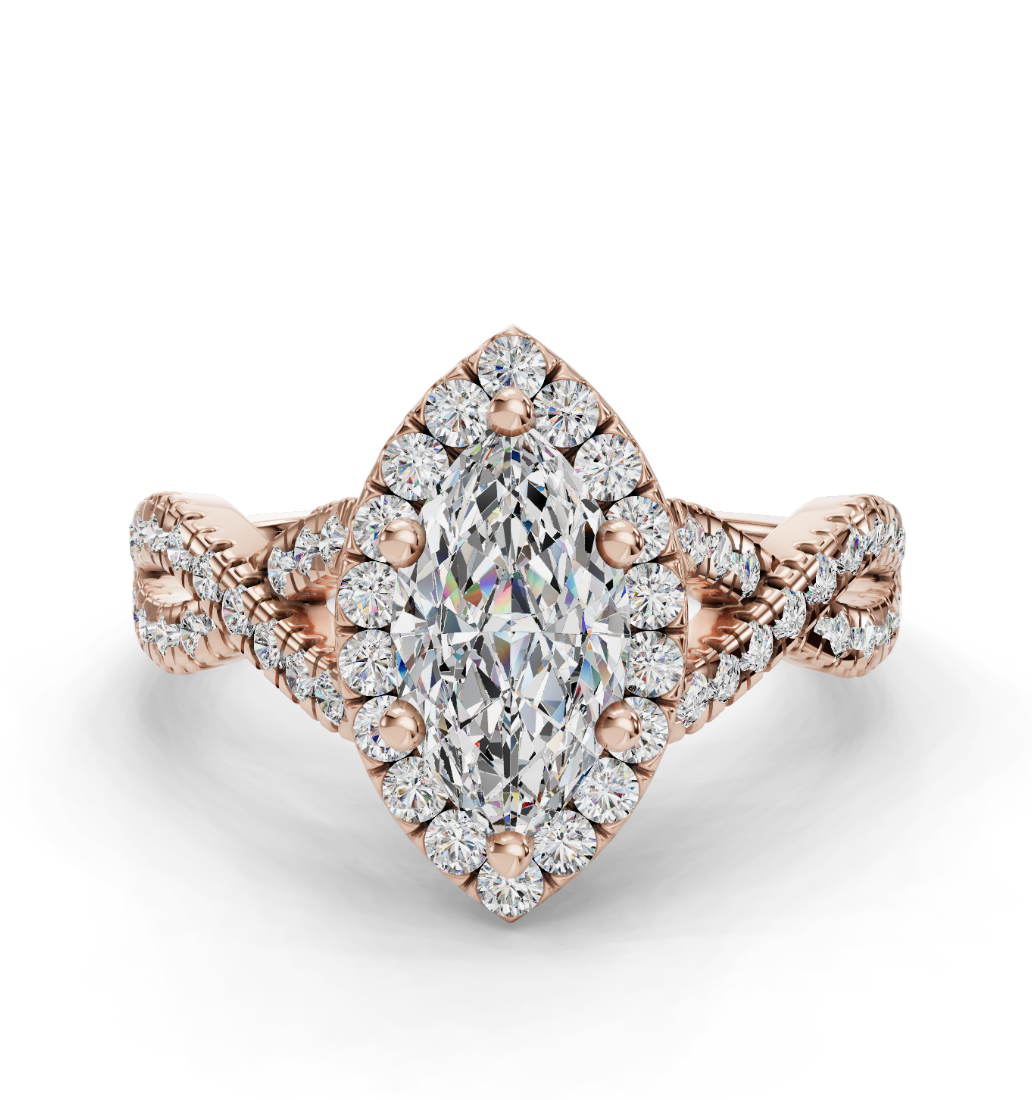 MARQUISE NATURE INSPIRED HALO RING
