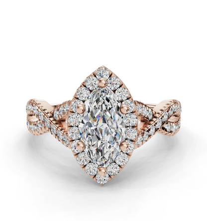 MARQUISE NATURE INSPIRED HALO RING