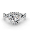 HEART NATURE INSPIRED HALO RING