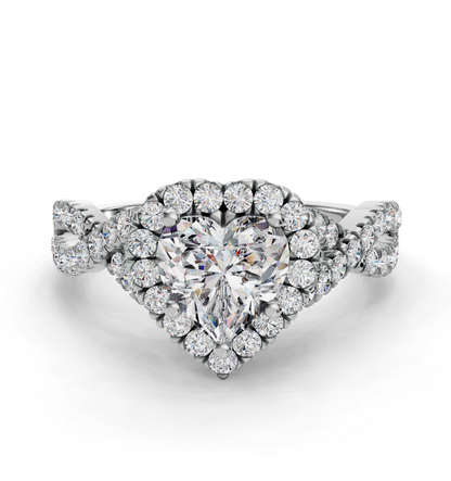 HEART NATURE INSPIRED HALO RING