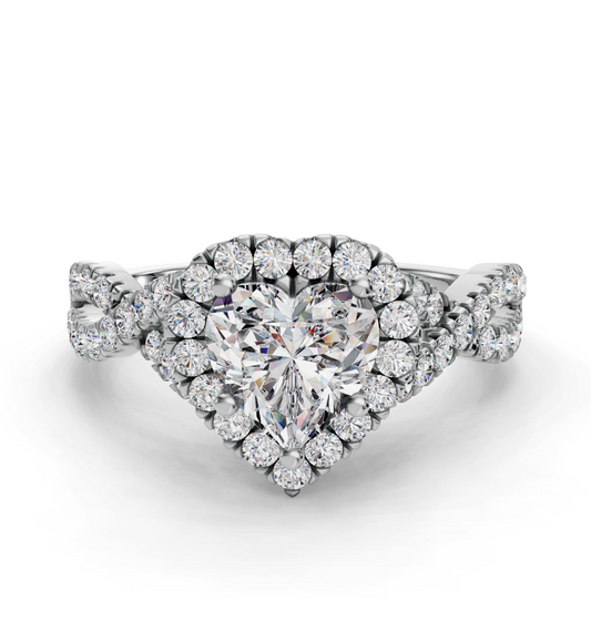 HEART NATURE INSPIRED HALO RING