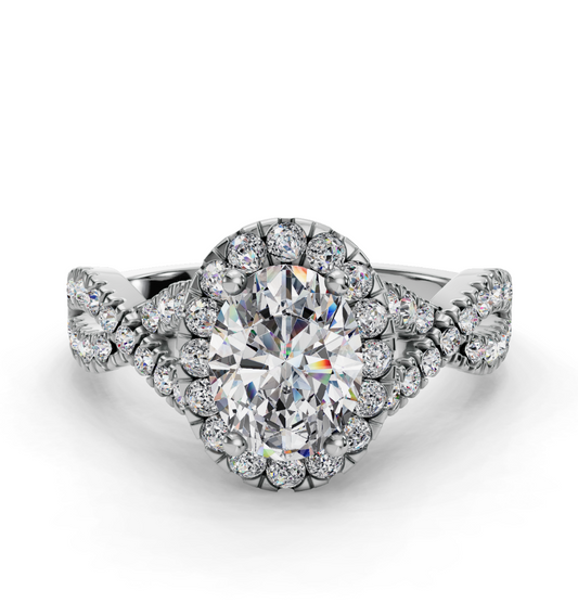 OVAL NATURE INSPIRED HALO RING