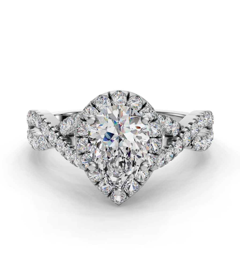 PEAR NATURE INSPIRED HALO RING