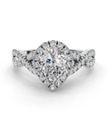 PEAR NATURE INSPIRED HALO RING