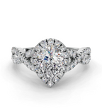 PEAR NATURE INSPIRED HALO RING
