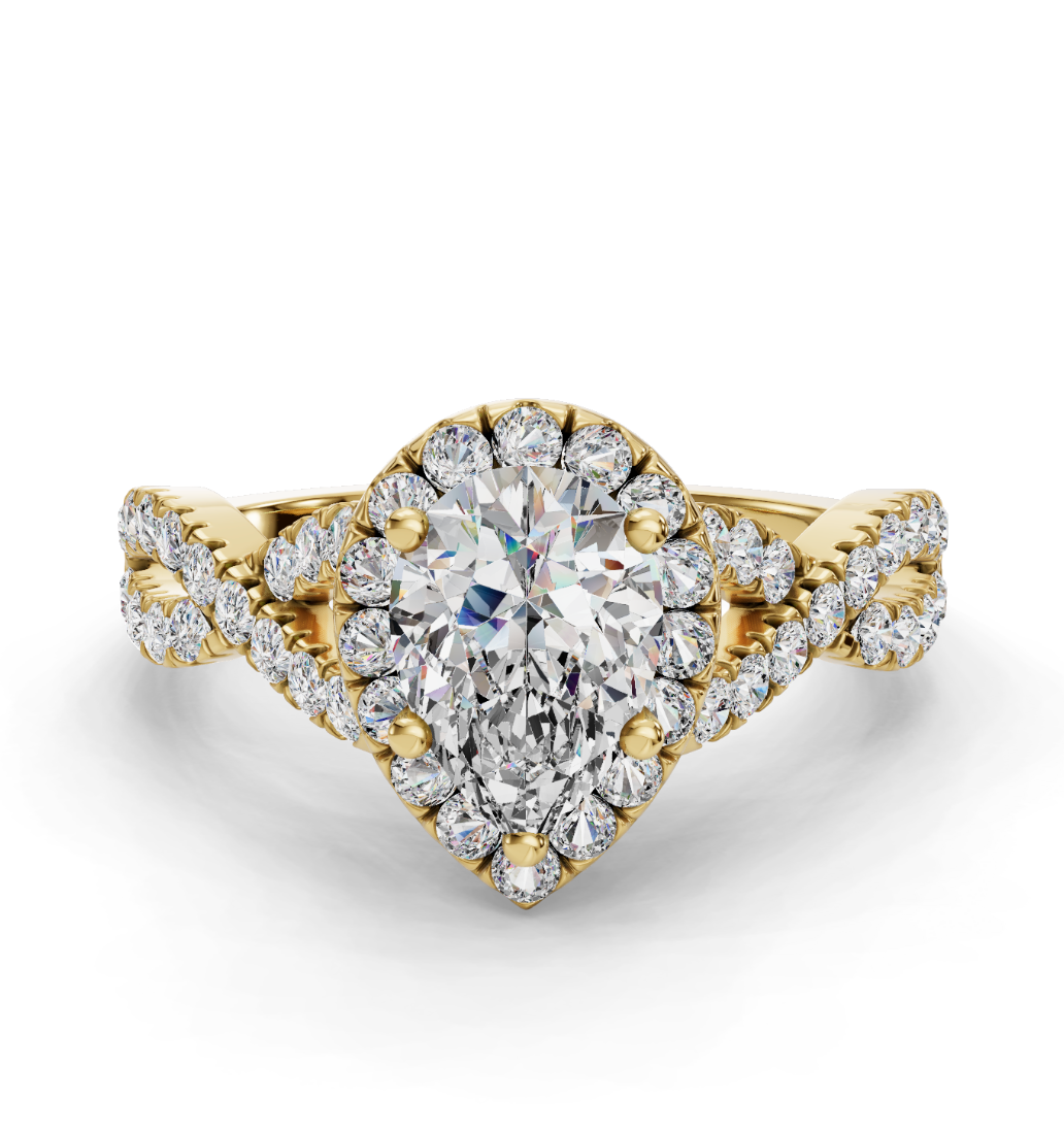 PEAR NATURE INSPIRED HALO RING