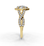 PEAR NATURE INSPIRED HALO RING