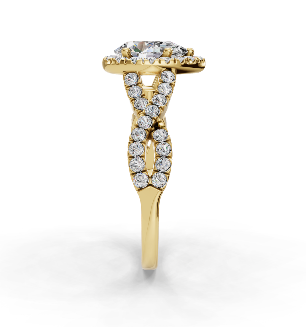 PEAR NATURE INSPIRED HALO RING