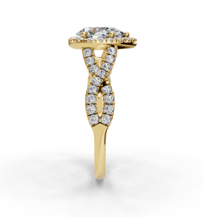 PEAR NATURE INSPIRED HALO RING
