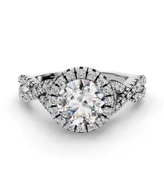 ROUND NATURE INSPIRED HALO RING