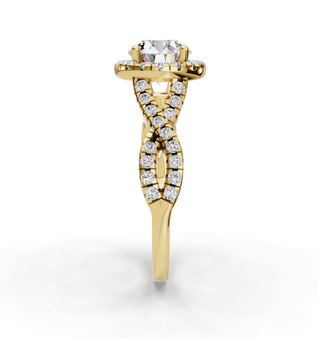 ROUND NATURE INSPIRED HALO RING