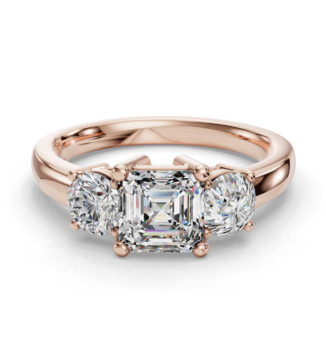 ASSCHER 3 STONE RING