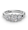 CUSHION 3 STONE RING