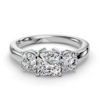 CUSHION 3 STONE RING