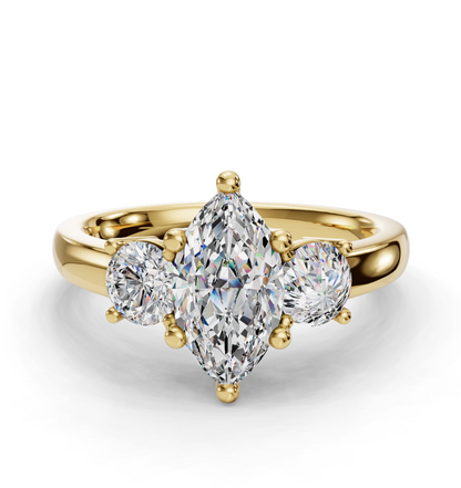 MARQUISE 3 STONE RING