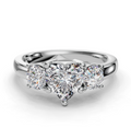HEART 3 STONE RING