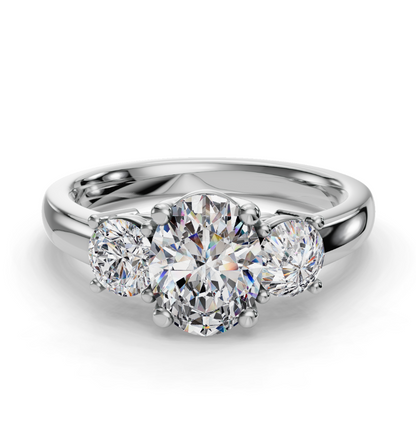 OVAL 3 STONE RING