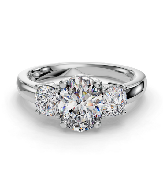 OVAL 3 STONE RING