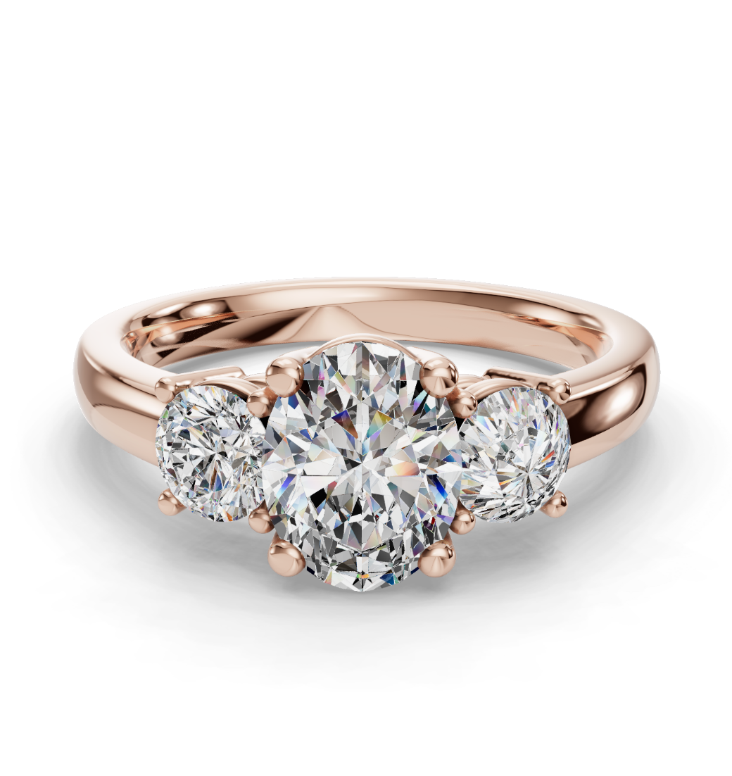 OVAL 3 STONE RING