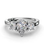 PEAR 3 STONE RING