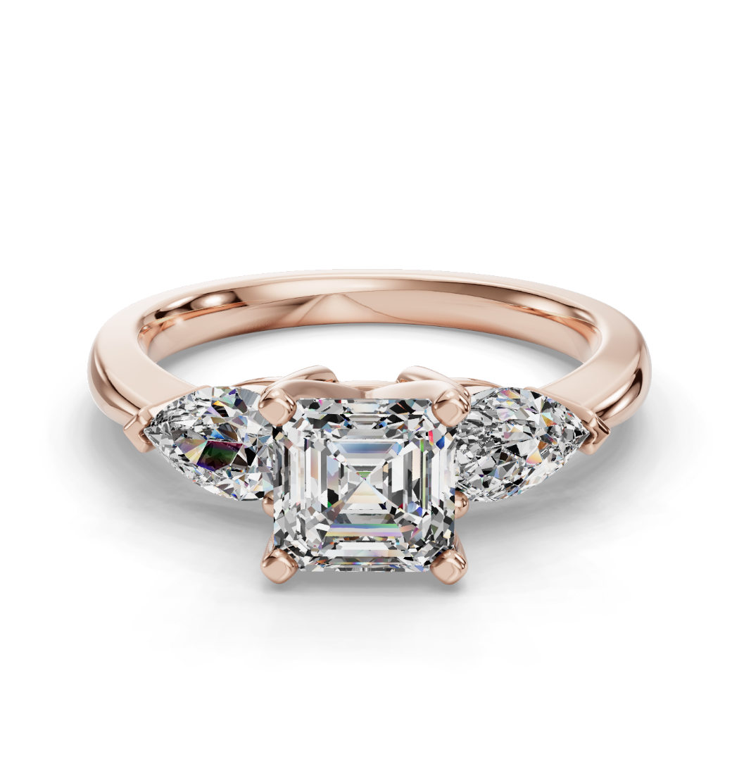 ASSCHER 3 STONE RING