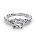 CUSHION 3 STONE RING