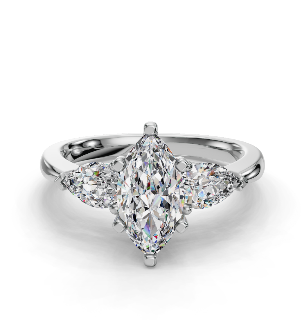 MARQUISE 3 STONE RING