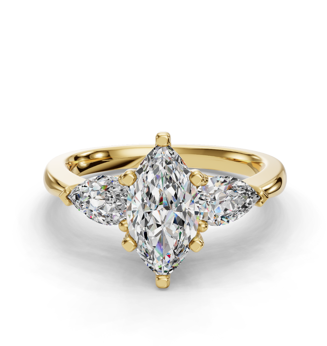 MARQUISE 3 STONE RING