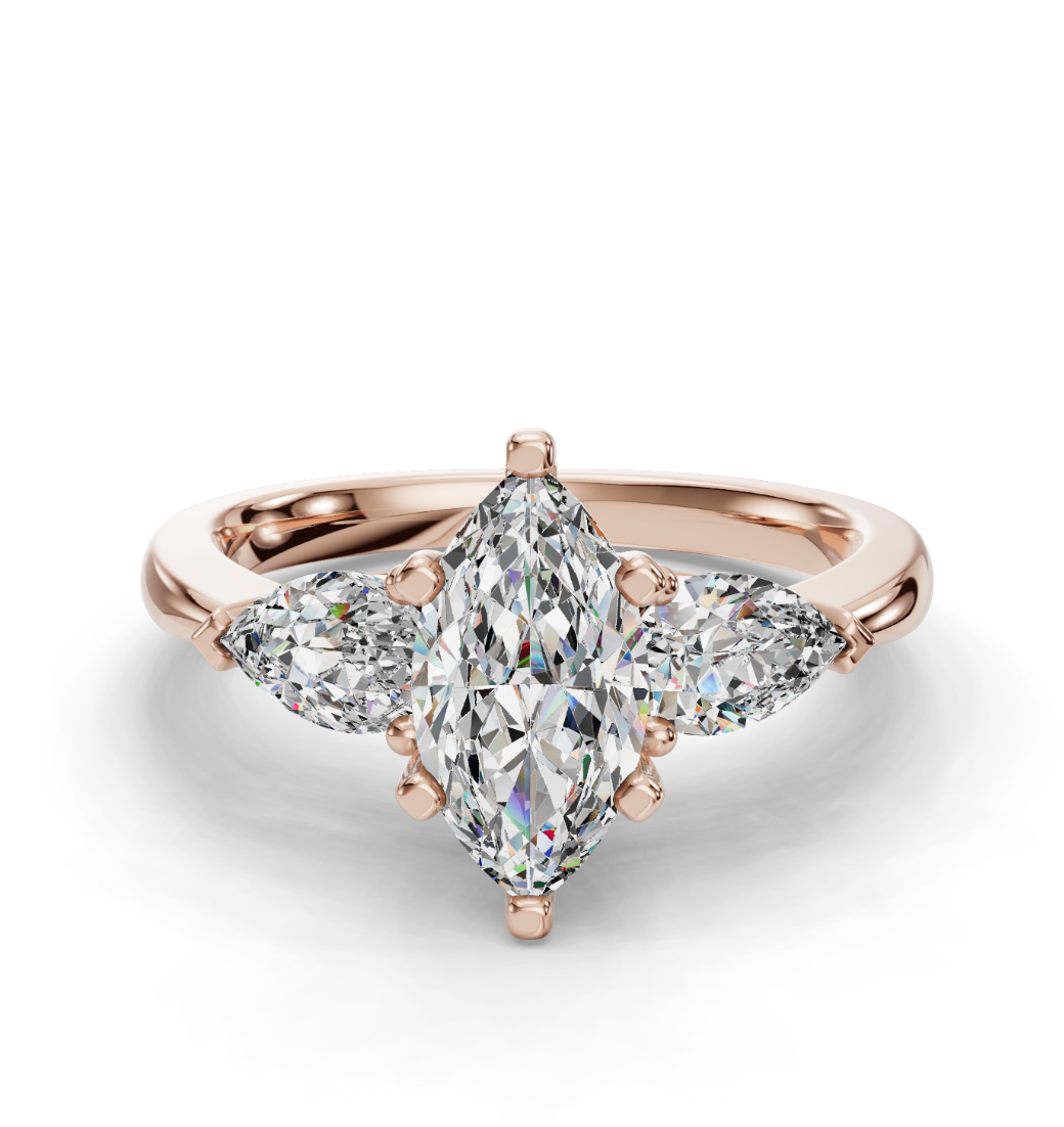 MARQUISE 3 STONE RING