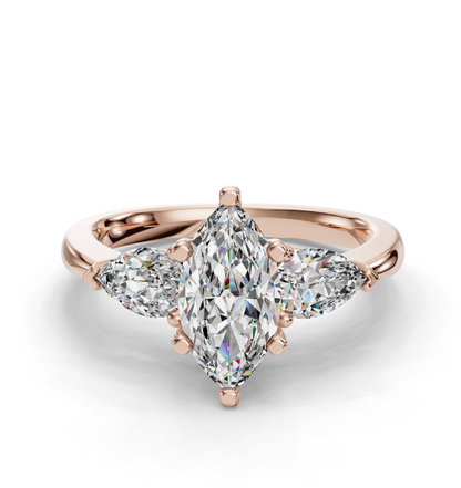 MARQUISE 3 STONE RING