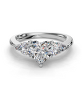 HEART 3 STONE RING