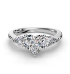HEART 3 STONE RING