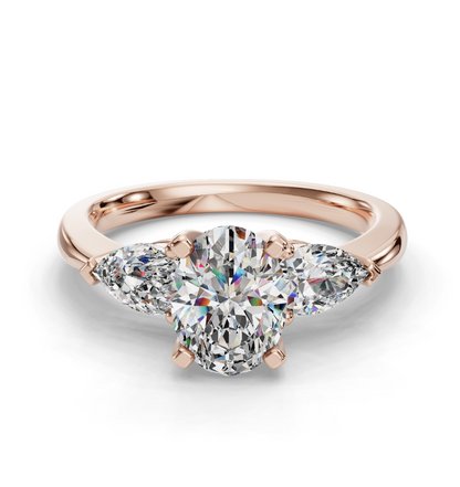 OVAL 3 STONE RING