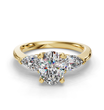 OVAL 3 STONE RING